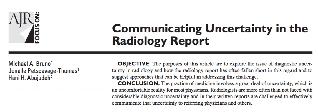 Communicating uncertainty effectively within ultrasound reports